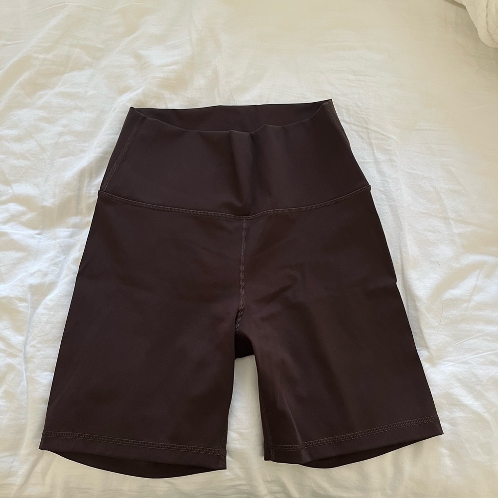 Women's Brown High-Waisted Biker Shorts (7 inch)